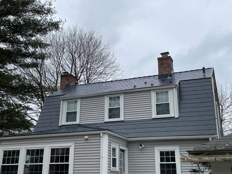 Interlock Aluminum Slate Metal Roofing – Deep Charcoal — Walpole, MA
