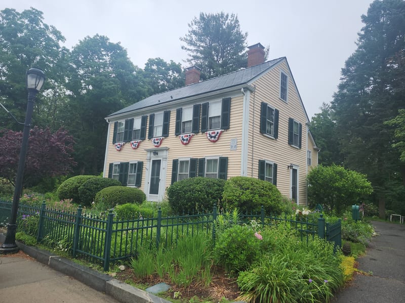 Hunter Green Interlock Slate metal roof on a Westwood, MA home, demonstrating lifetime aluminum roofing