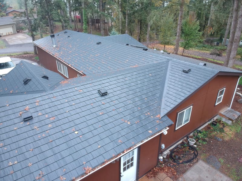Interlock Aluminum Slate Metal Roofing – Black — Albany, OR