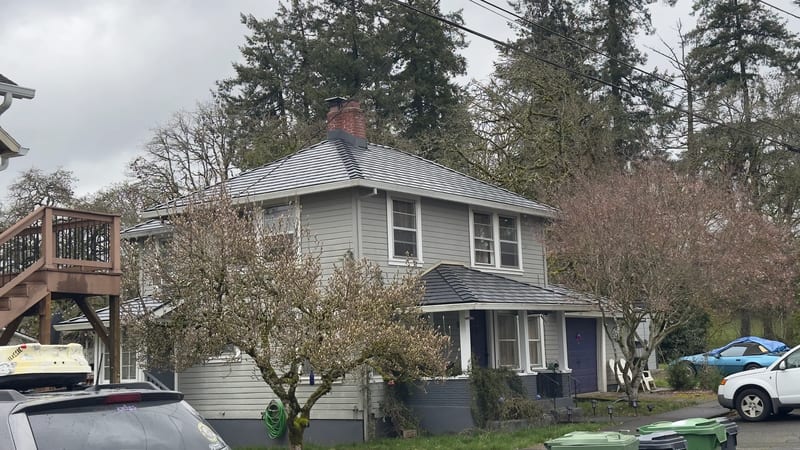 Interlock Aluminum Slate Metal Roofing – Black — St. Helens, OR