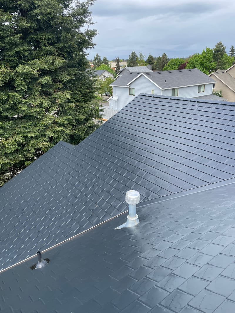 Interlock Aluminum Slate Metal Roofing – Black — Hillsboro, OR