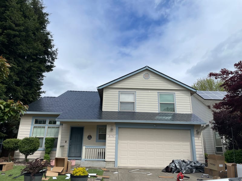 Interlock Aluminum Slate Metal Roofing – Black — Hillsboro, OR