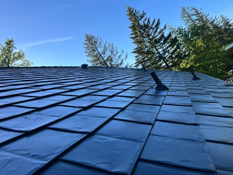 Interlock Aluminum Slate Metal Roofing – Deep Charcoal — Lake Oswego, OR