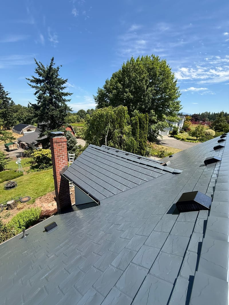 Interlock Aluminum Slate Metal Roofing – Deep Charcoal — Gresham, OR