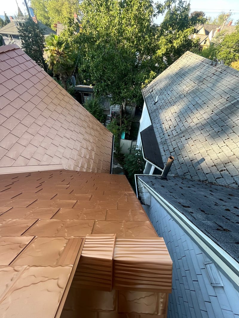 Interlock Aluminum Slate Metal Roofing – Copper Penny — Tacoma, WA