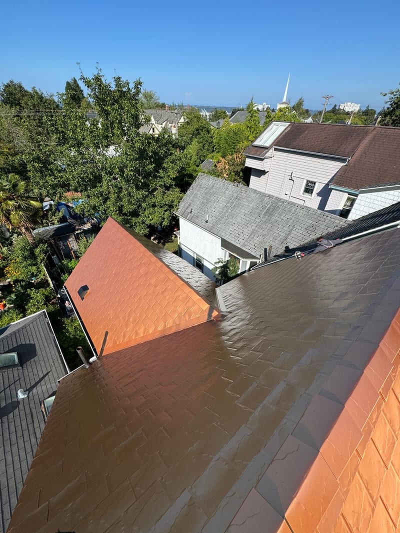 Interlock Aluminum Slate Metal Roofing – Copper Penny — Tacoma, WA