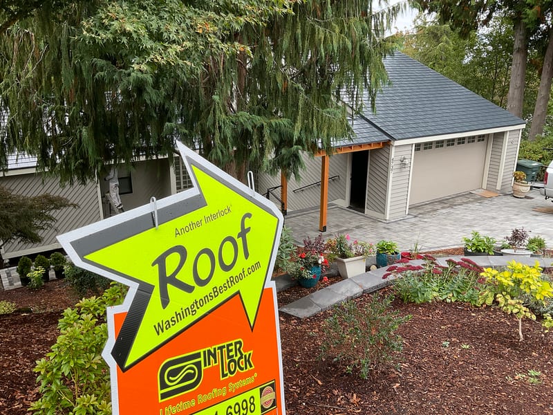 Interlock Aluminum Slate Metal Roofing – Deep Charcoal — Bellevue, WA