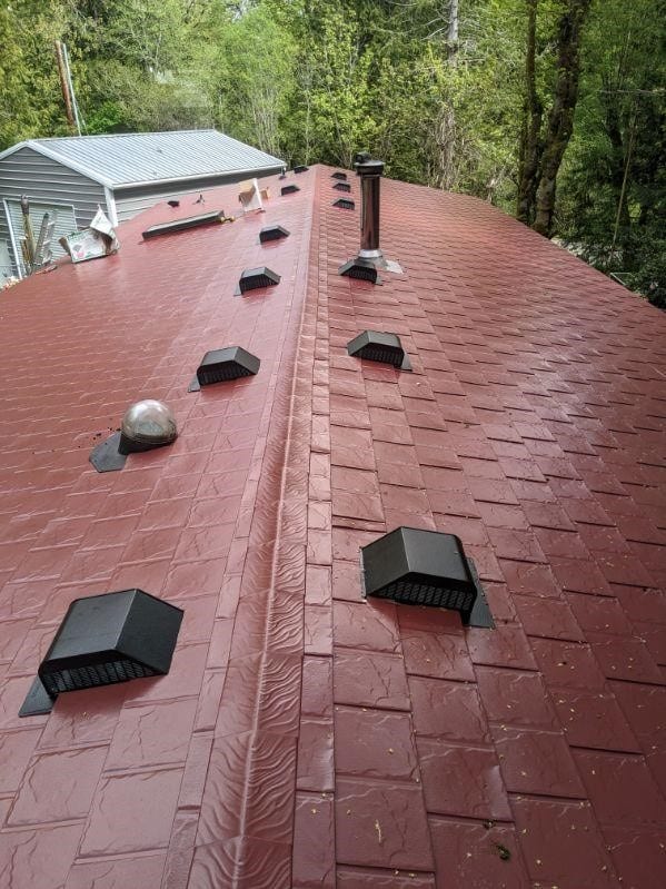 Interlock Aluminum Slate Metal Roofing – Tile Red — Port Orchard, WA