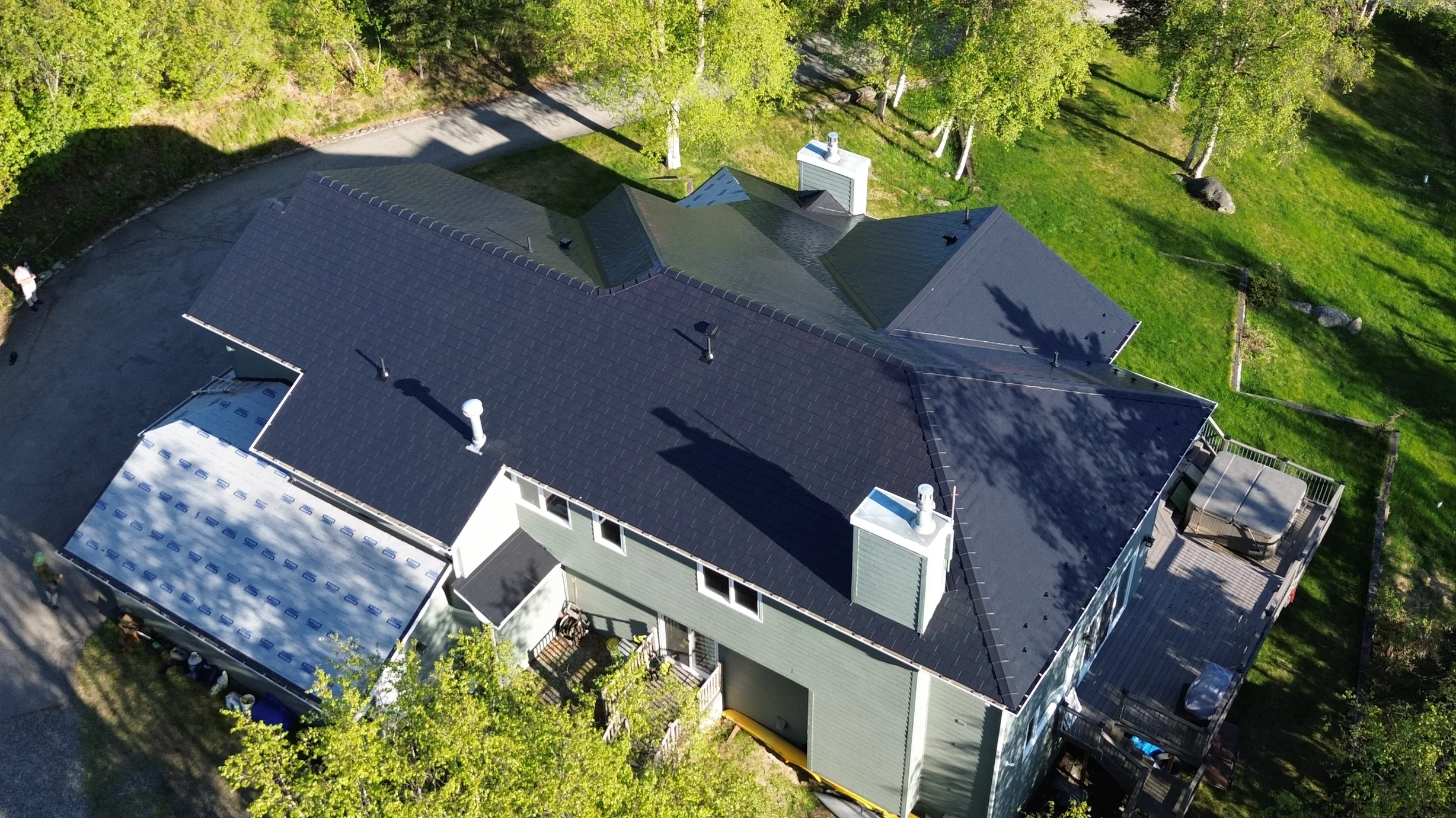 Interlock Aluminum Slate Metal Roofing – Black | Anchorage, AK (Aerial)