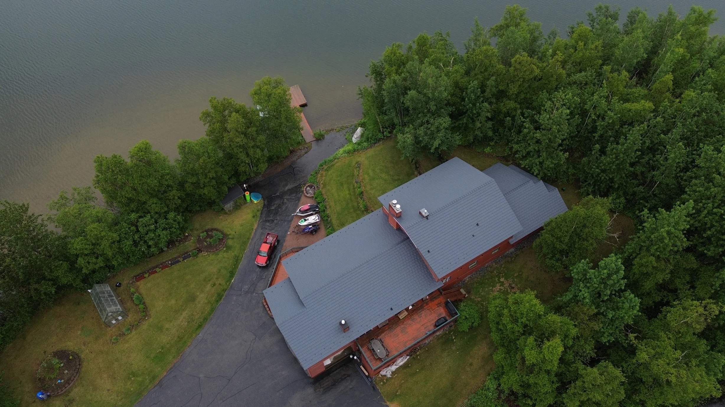 Interlock Aluminum Shake Metal Roofing – Deep Charcoal | Palmer, AK (Aerial)