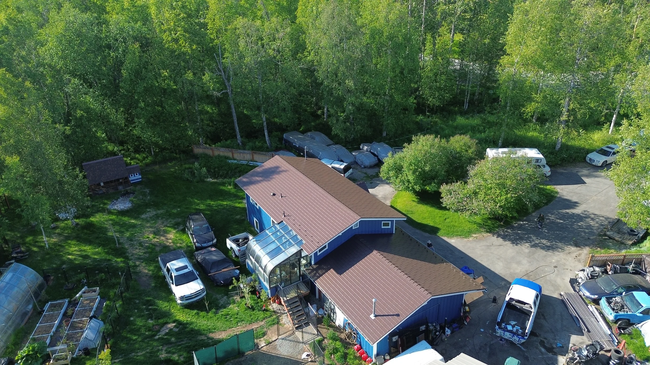 Interlock Aluminum Cedar Shingle Metal Roofing – Colonial Brown | Wasilla, AK (Aerial)