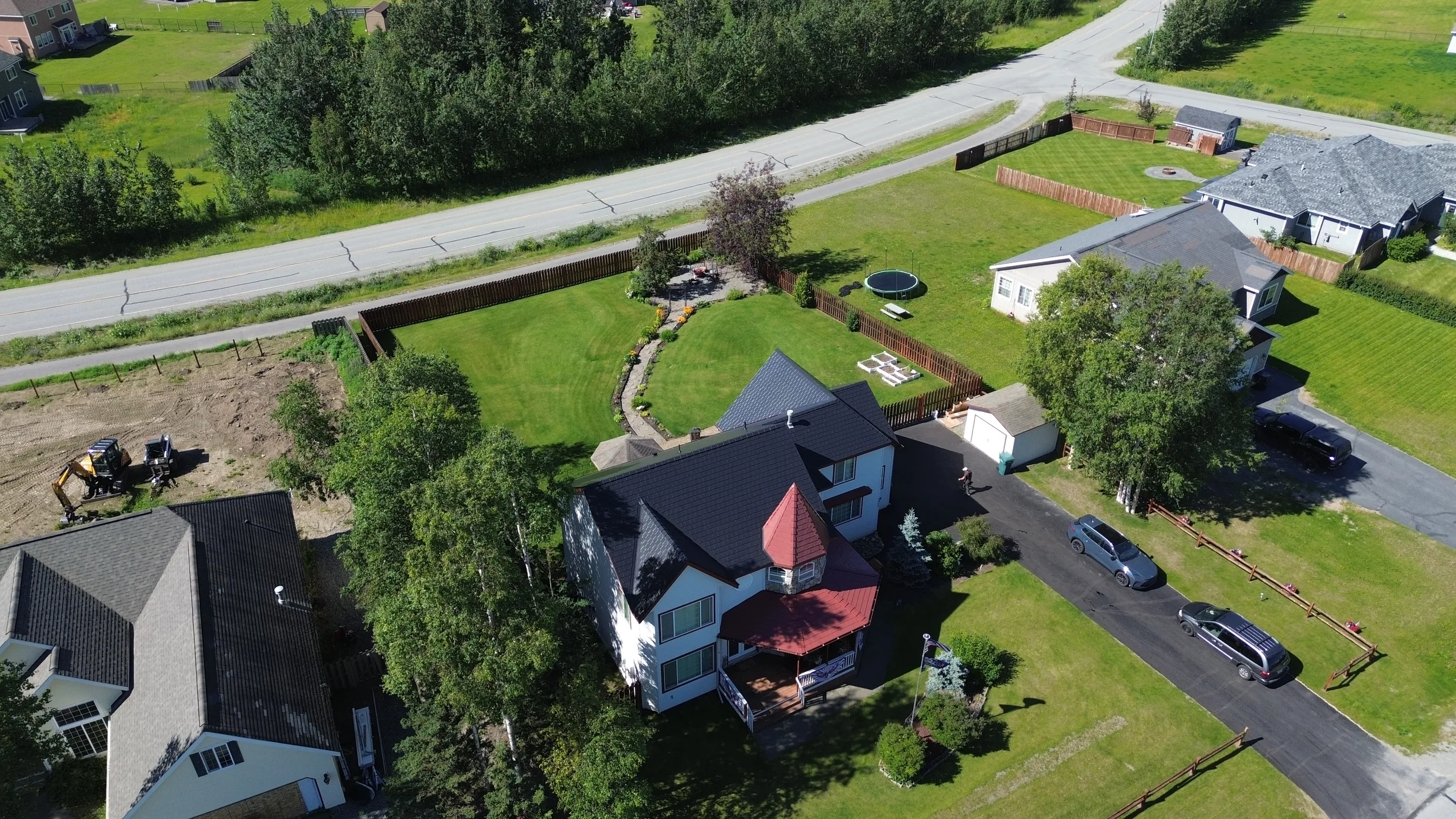 Interlock Aluminum Slate Metal Roofing – Black | Wasilla, AK (Aerial)