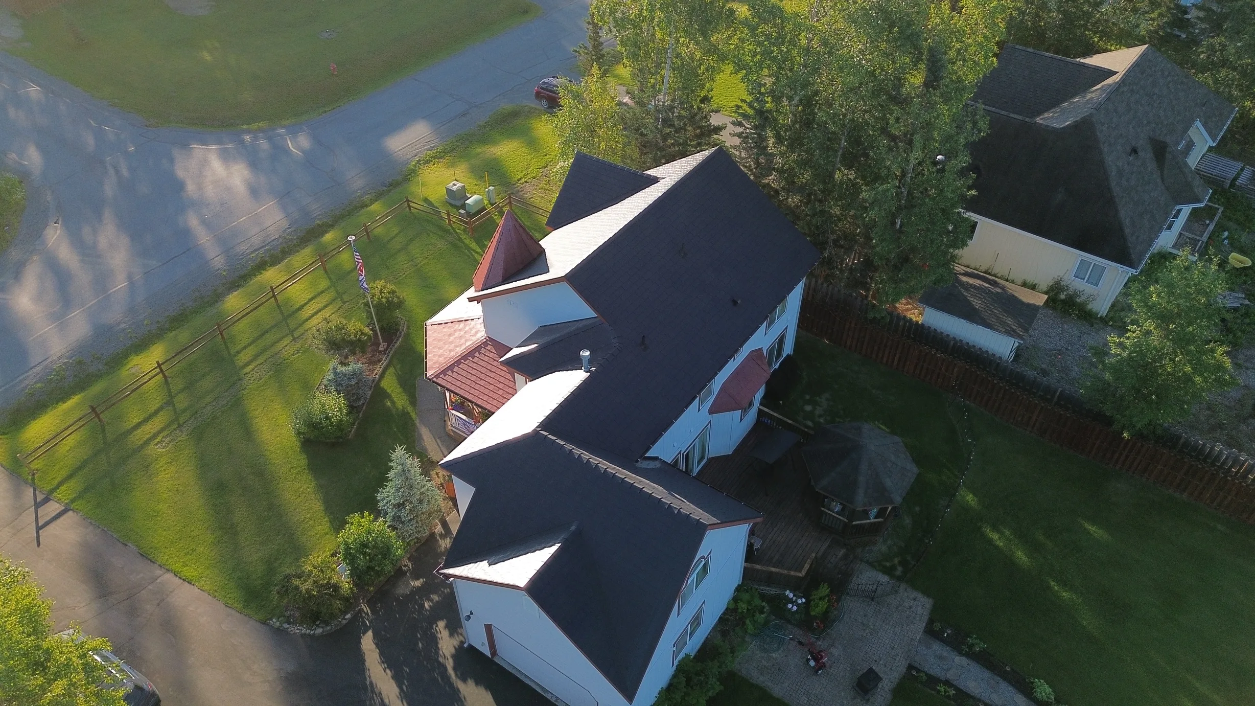 Interlock Aluminum Slate Metal Roofing – Black | Wasilla, AK (Aerial)