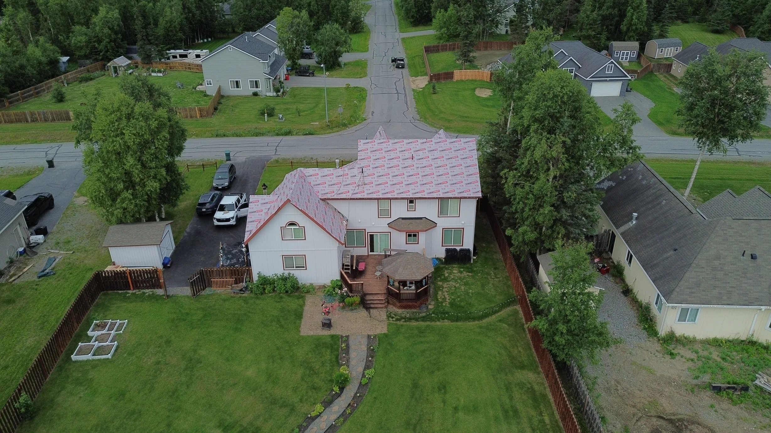 Interlock Aluminum Slate Metal Roofing – Black | Wasilla, AK (Aerial)