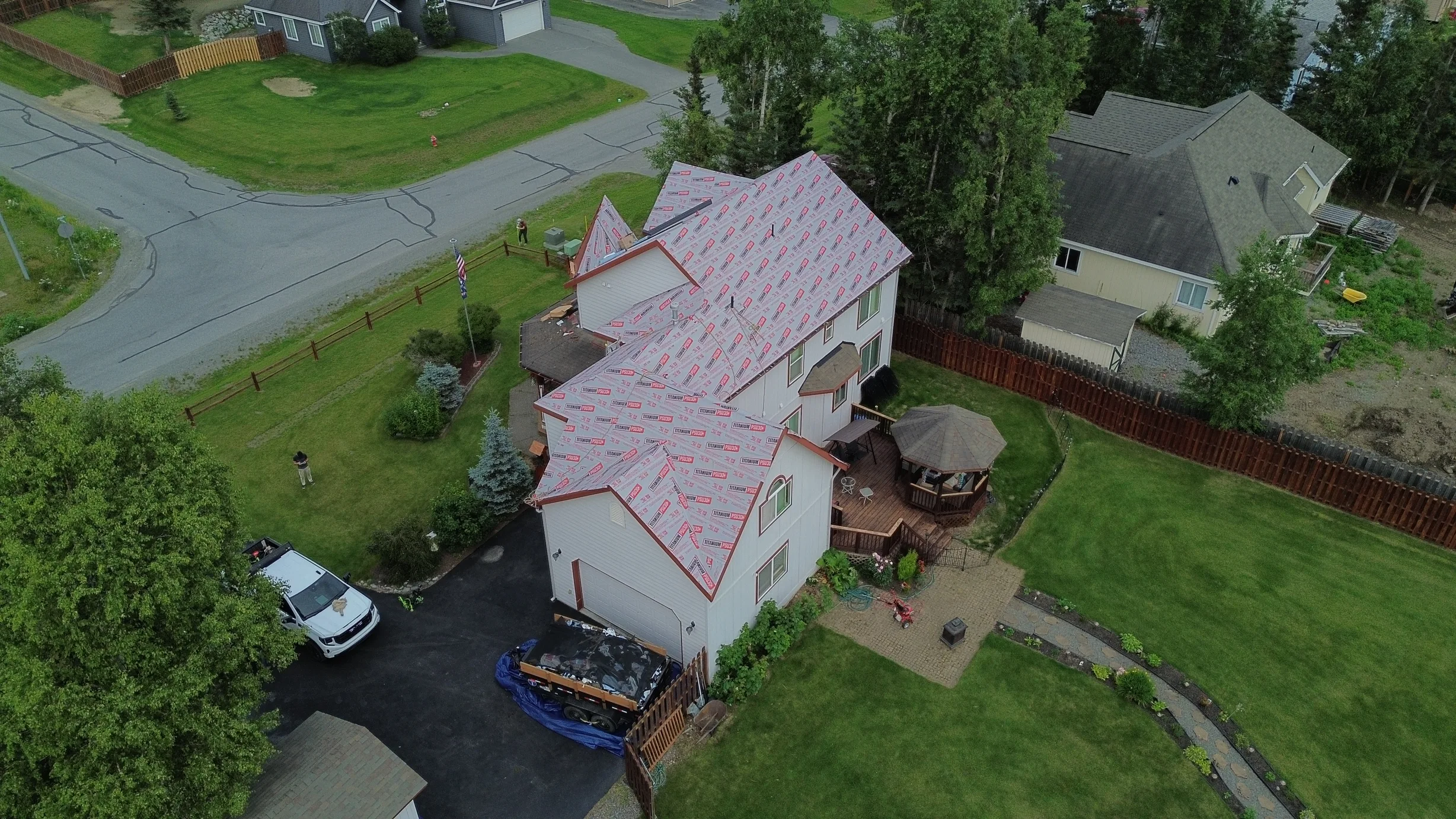 Interlock Aluminum Slate Metal Roofing – Black | Wasilla, AK (Aerial)