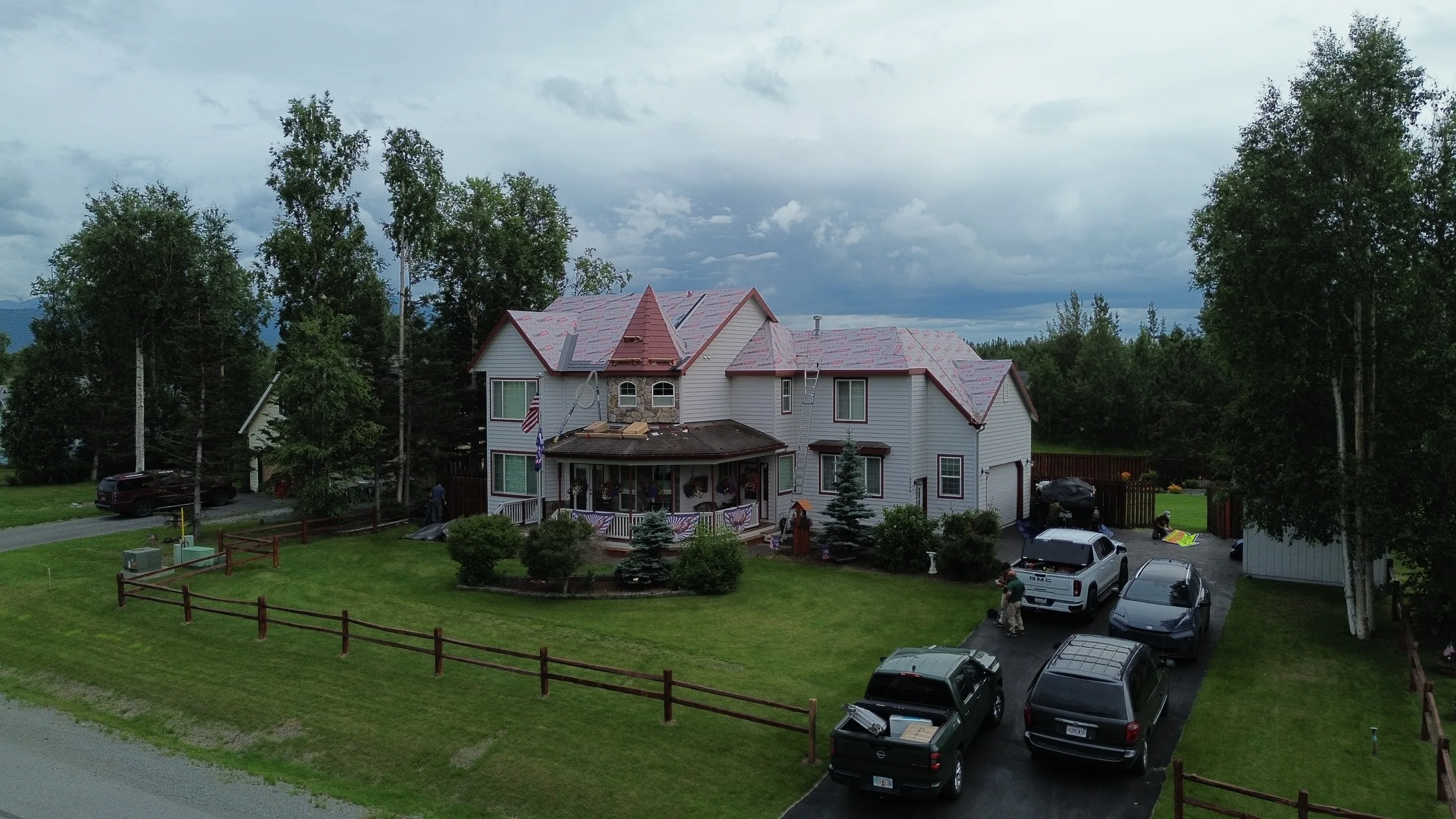 Interlock Aluminum Slate Metal Roofing – Black | Wasilla, AK (Aerial)