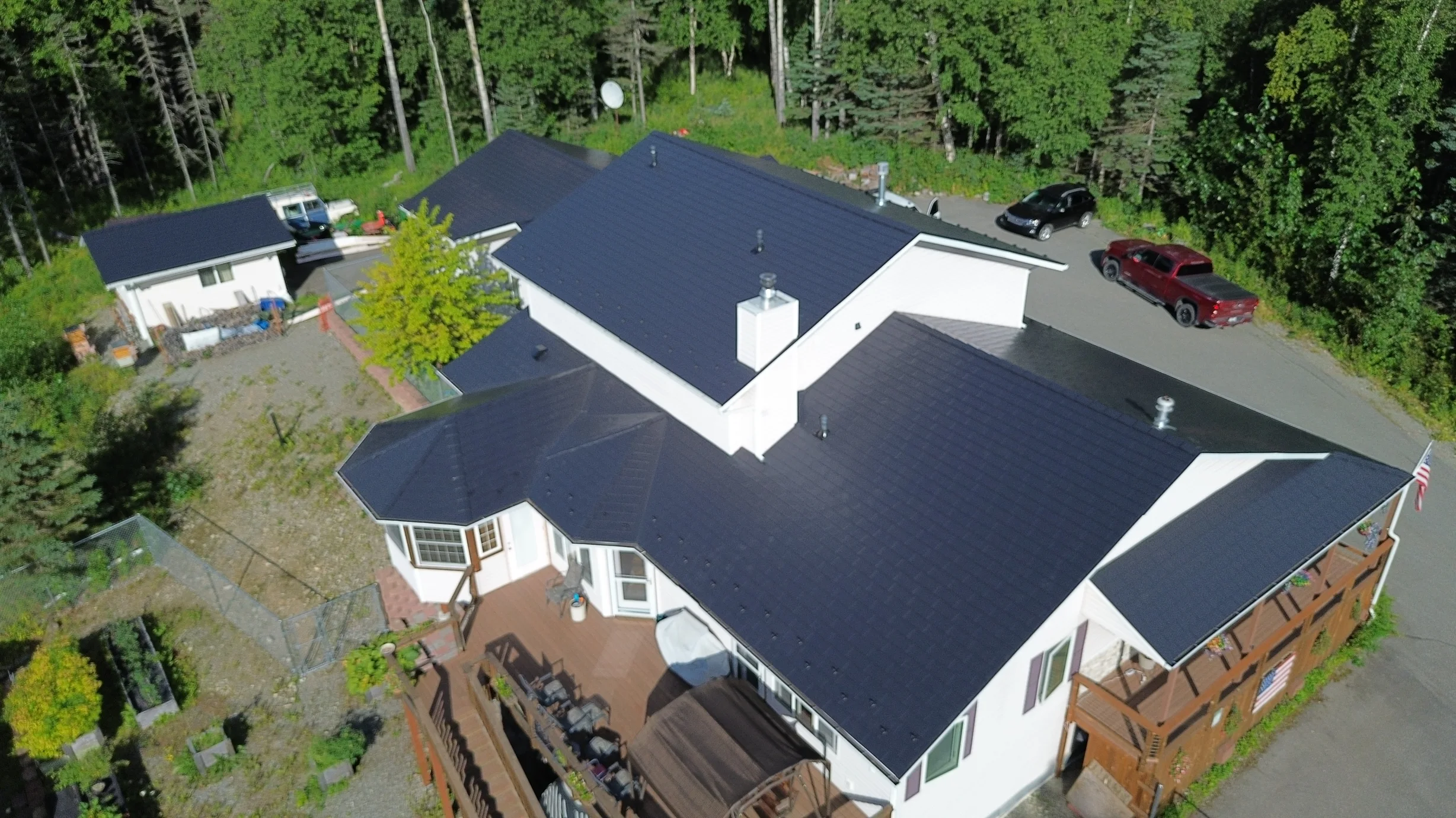 Interlock Aluminum Slate Metal Roofing – Black | Palmer, AK (Aerial)