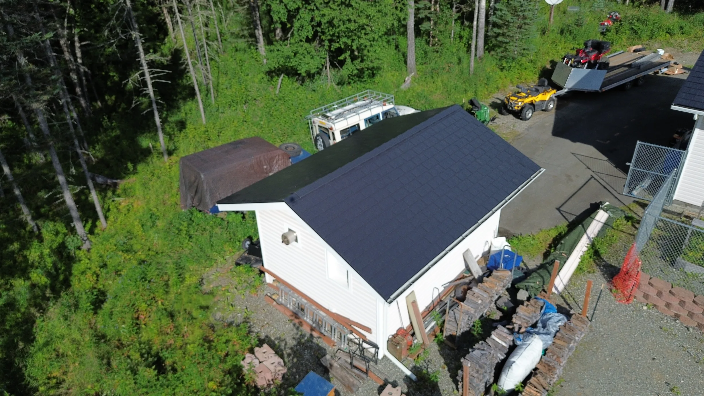 Interlock Aluminum Slate Metal Roofing – Black | Palmer, AK (Aerial)