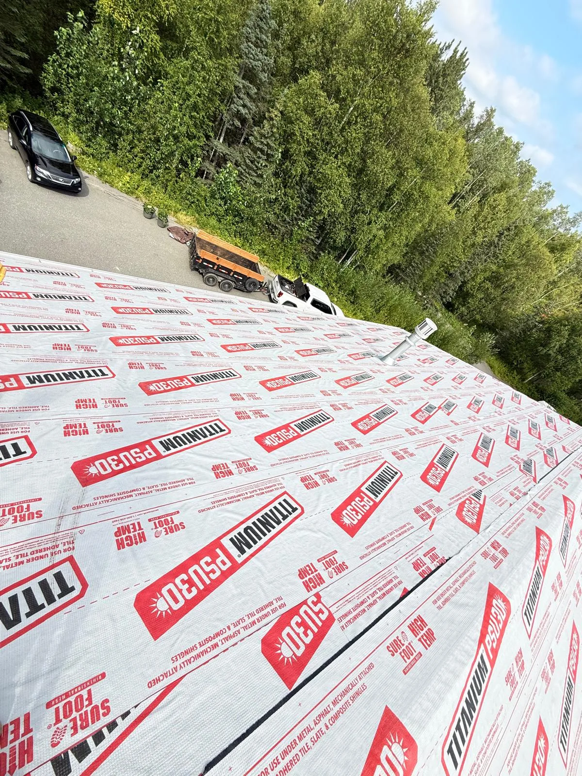 Interlock Aluminum Slate Metal Roofing – Black | Palmer, AK (Full roof overview)