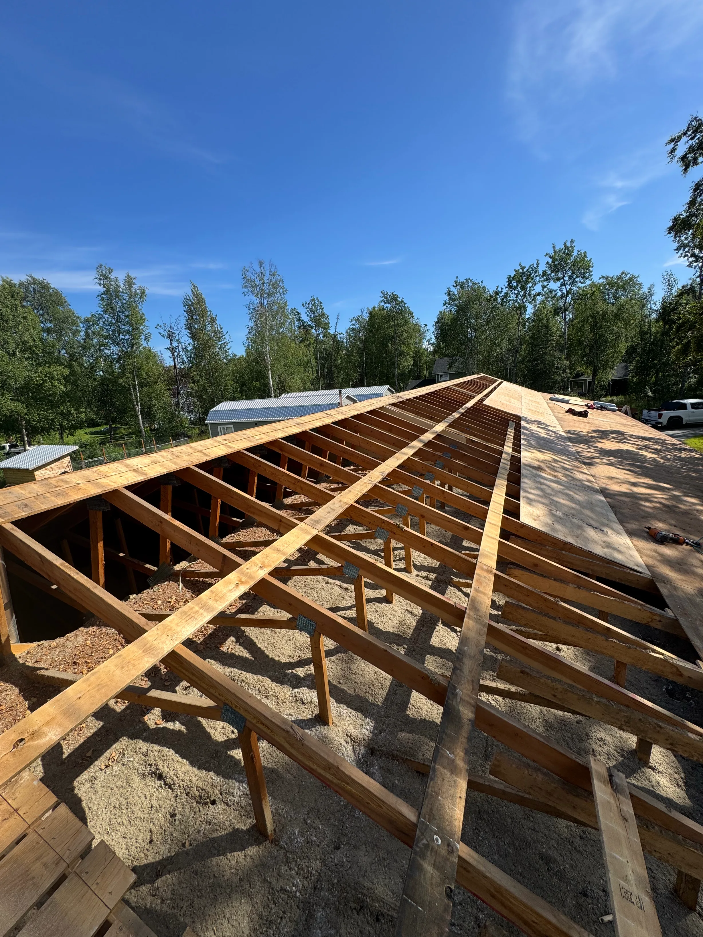 Interlock Aluminum Shake Metal Roofing – Copper Penny | Wasilla, AK (During installation)