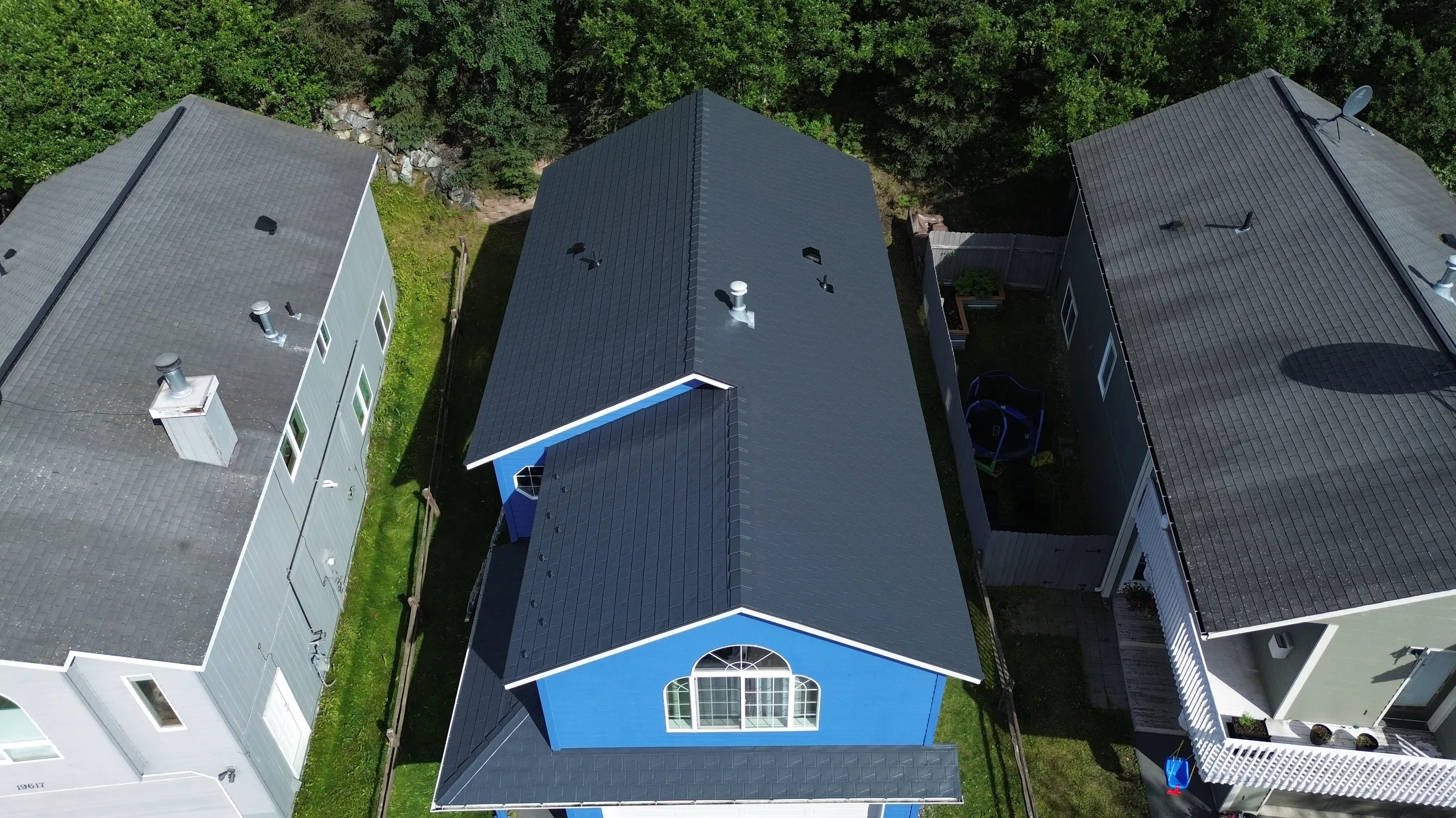 Interlock Aluminum Slate Metal Roofing – Deep Charcoal | Eagle River, AK (Aerial)