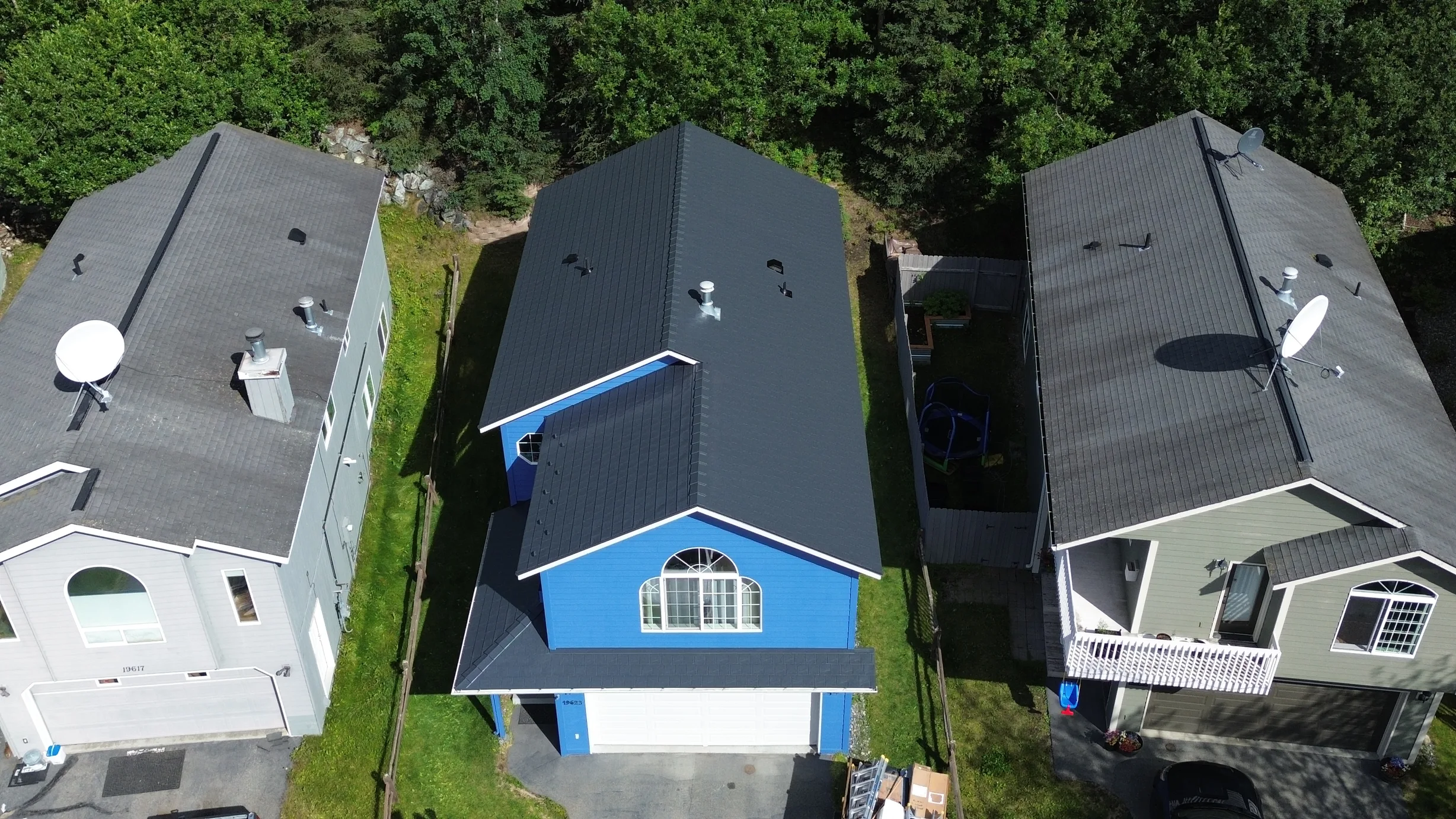 Interlock Aluminum Slate Metal Roofing – Deep Charcoal | Eagle River, AK (Aerial)
