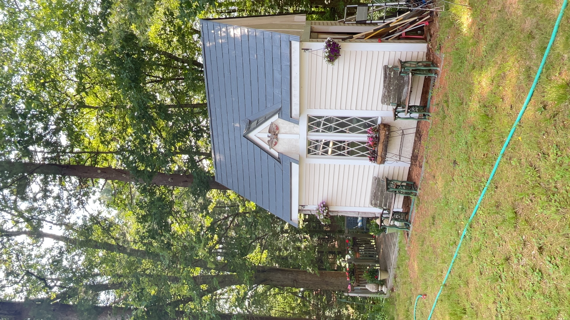 Interlock Aluminum Slate Metal Roofing – Charcoal Grey | Norfolk, MA (Rear elevation)