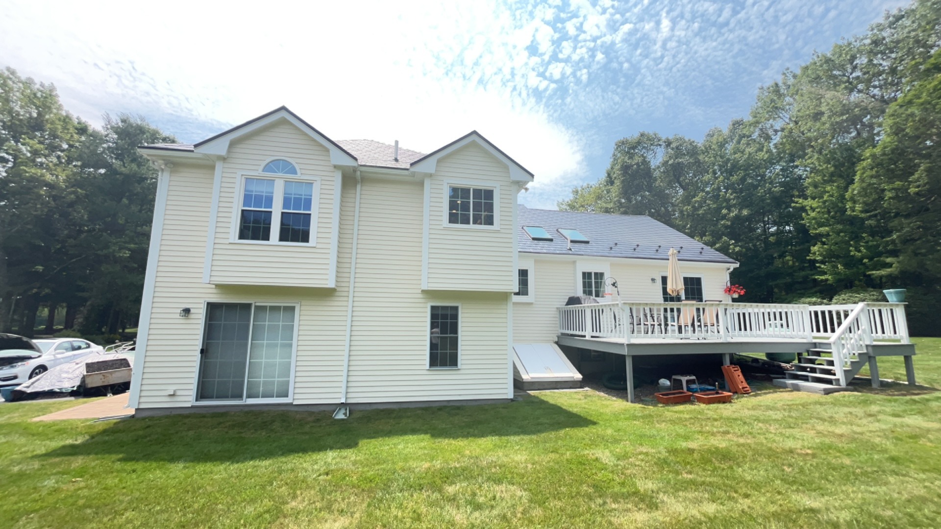 Interlock Aluminum Slate Metal Roofing – Black | Wrentham, MA (Rear elevation)