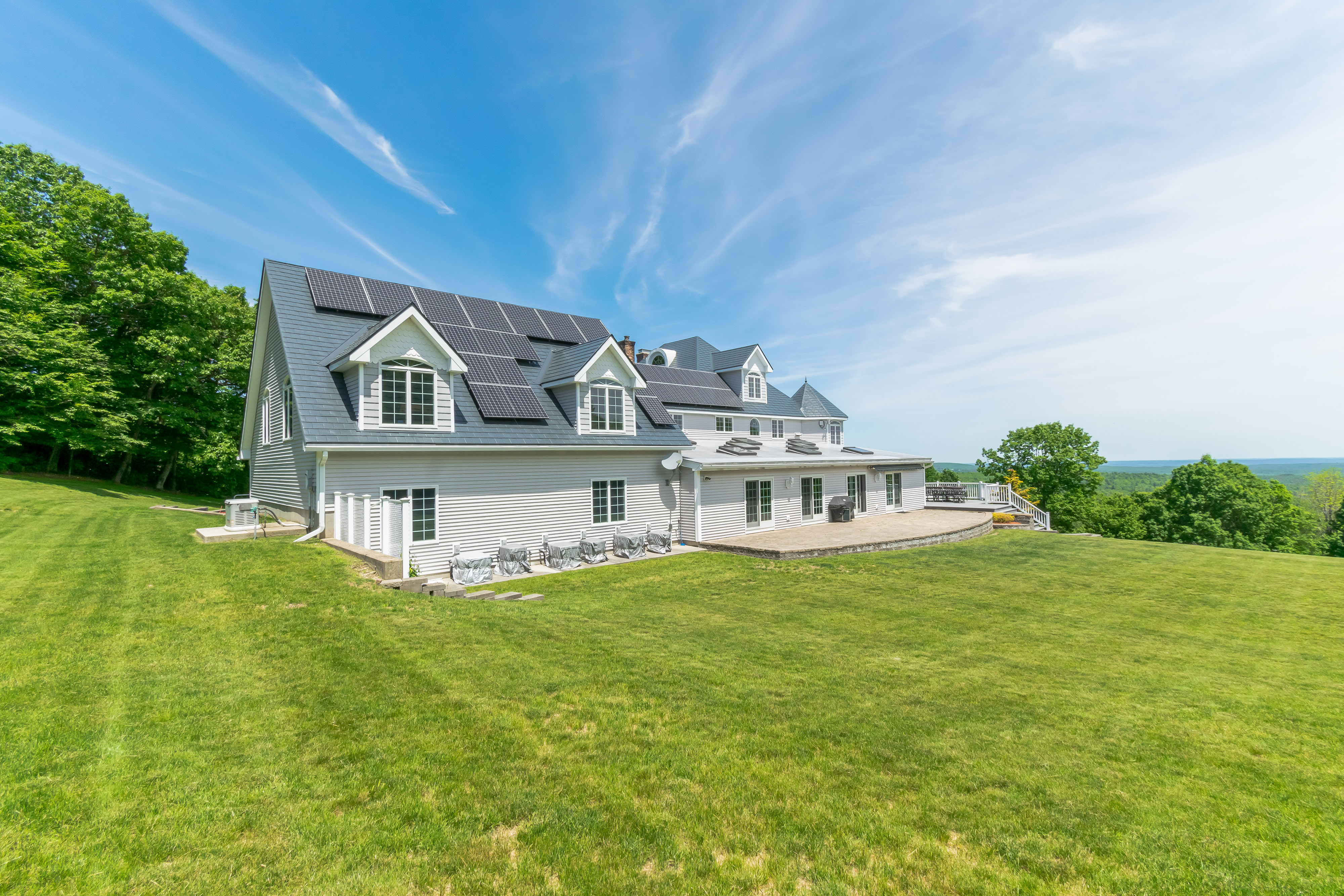 Interlock Aluminum Slate Metal Roofing – Deep Charcoal | Princeton, MA (Aerial side)