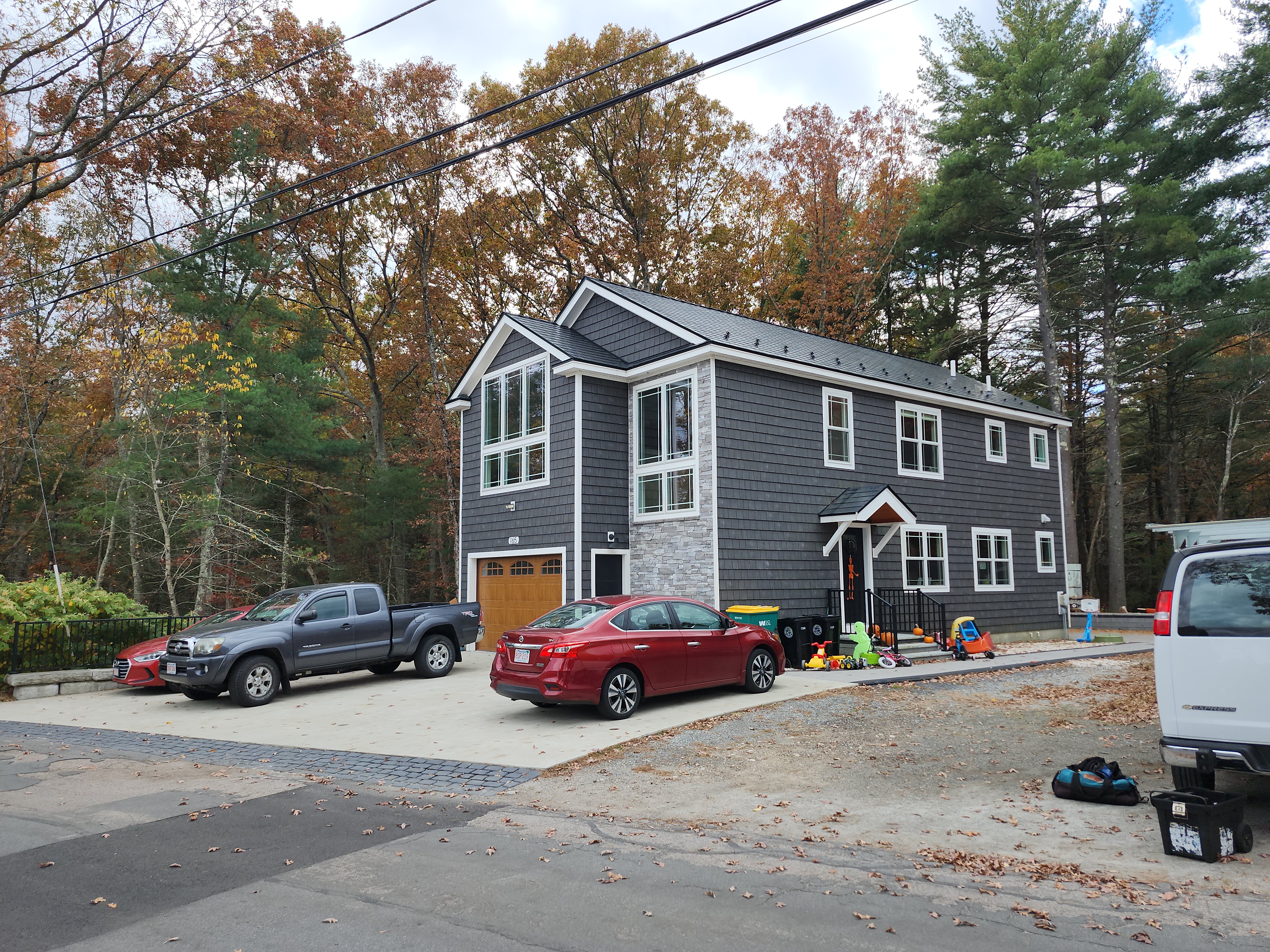 Interlock Aluminum Slate Metal Roofing – Black | North Attleboro, MA (Front-right elevation)