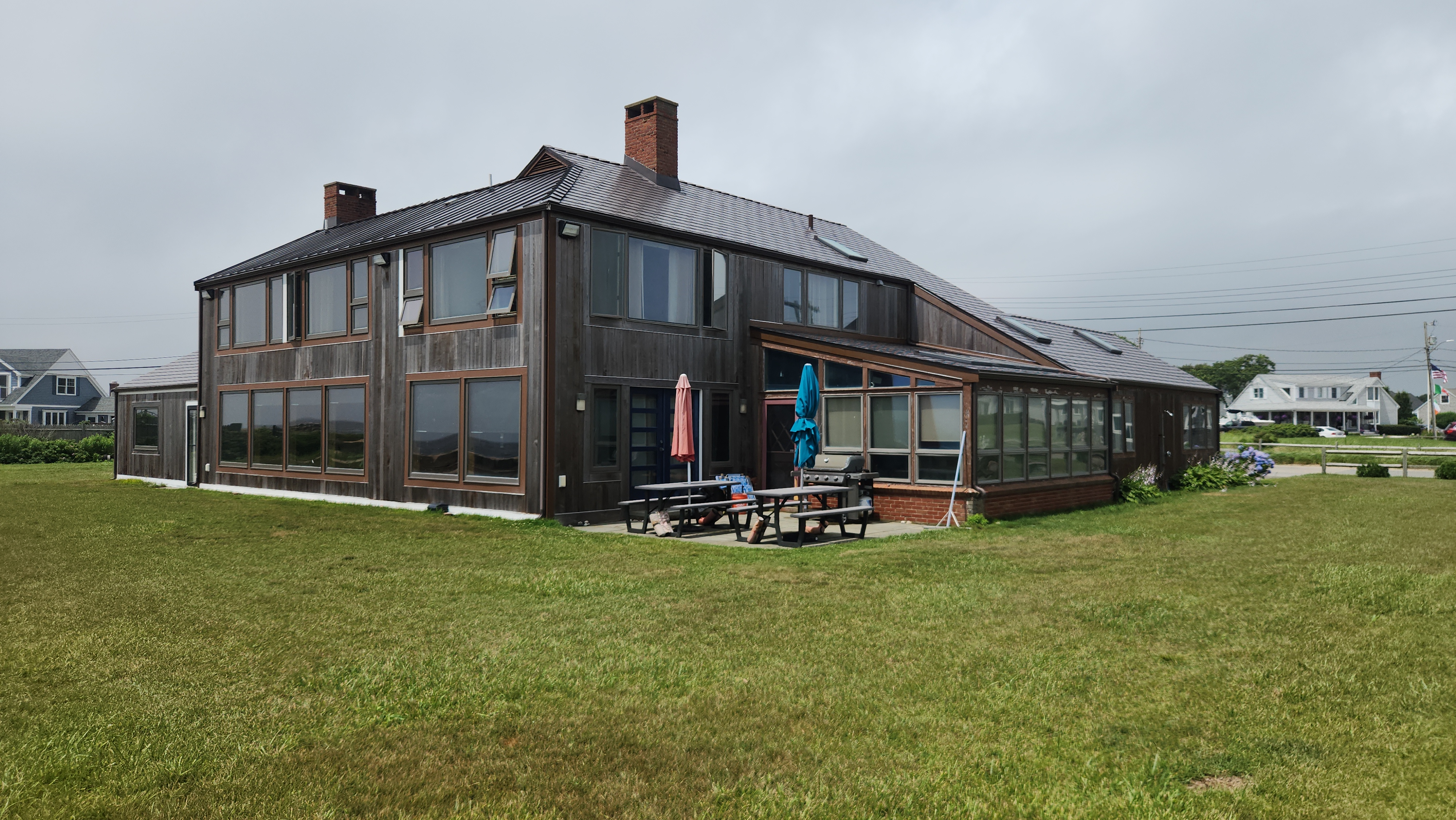 Interlock Aluminum Cedar Shingle Metal Roofing – Tudor Brown | East Falmouth, MA (Rear elevation)