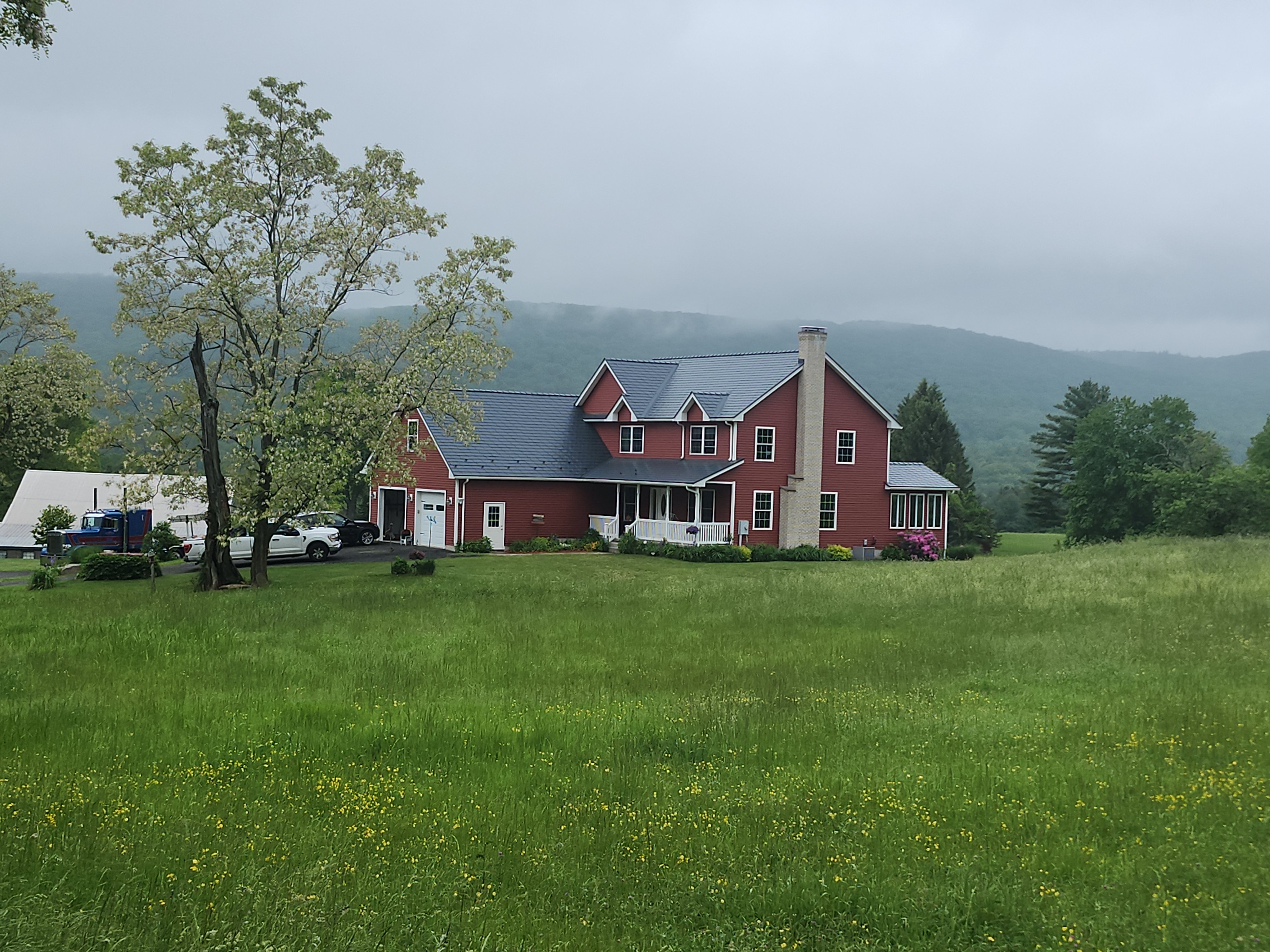 Interlock Aluminum Slate Metal Roofing – Deep Charcoal | Southwick, MA (Front elevation)