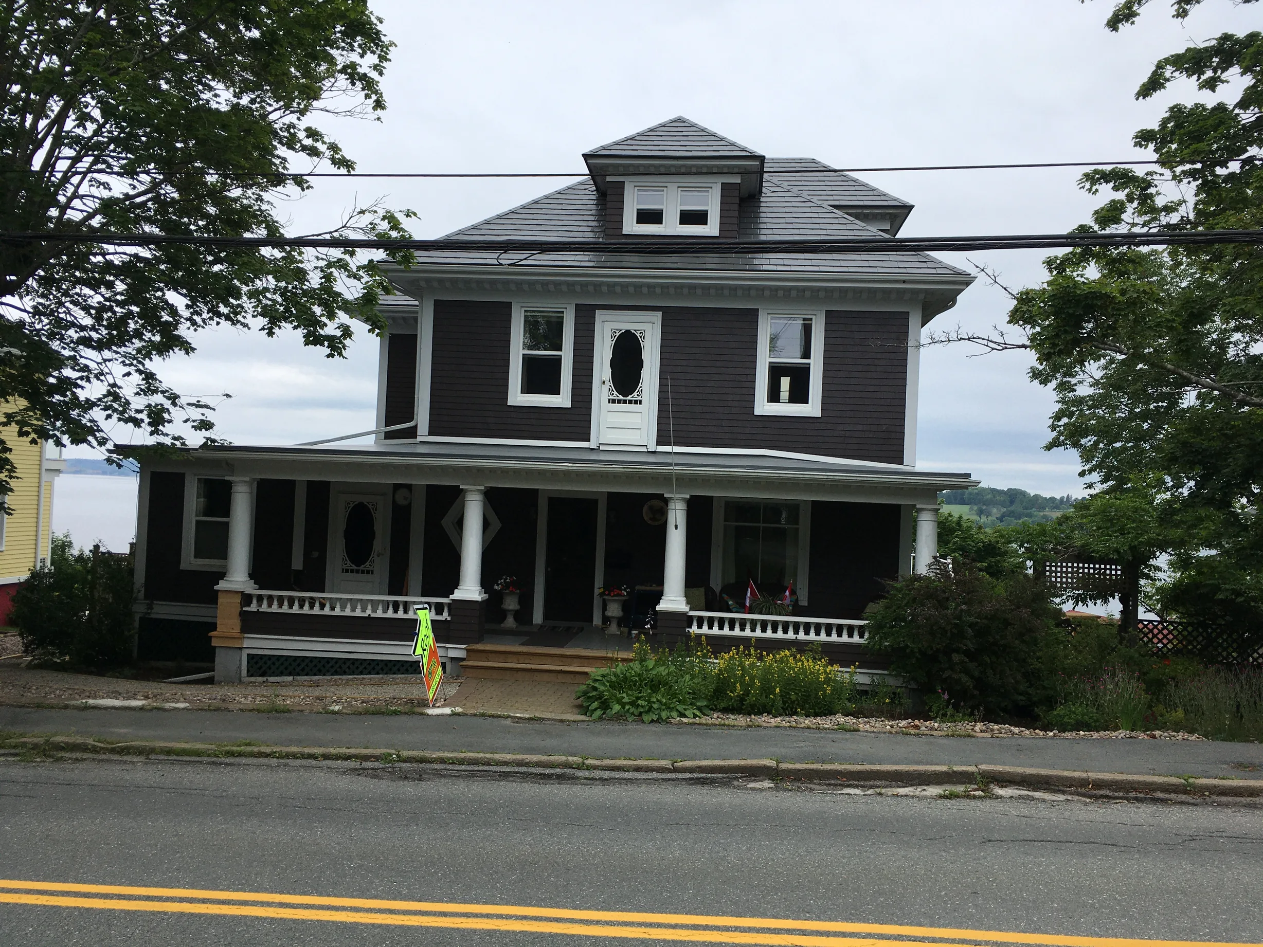 Musket Grey Interlock Slate aluminum roof on the home, Lunenburg, Nova Scotia