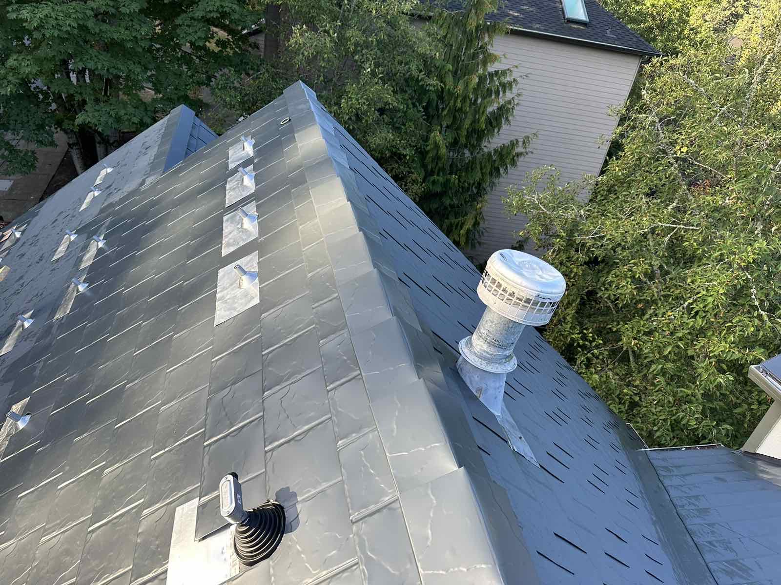 Interlock Aluminum Slate Metal Roofing – Deep Charcoal | Portland, OR