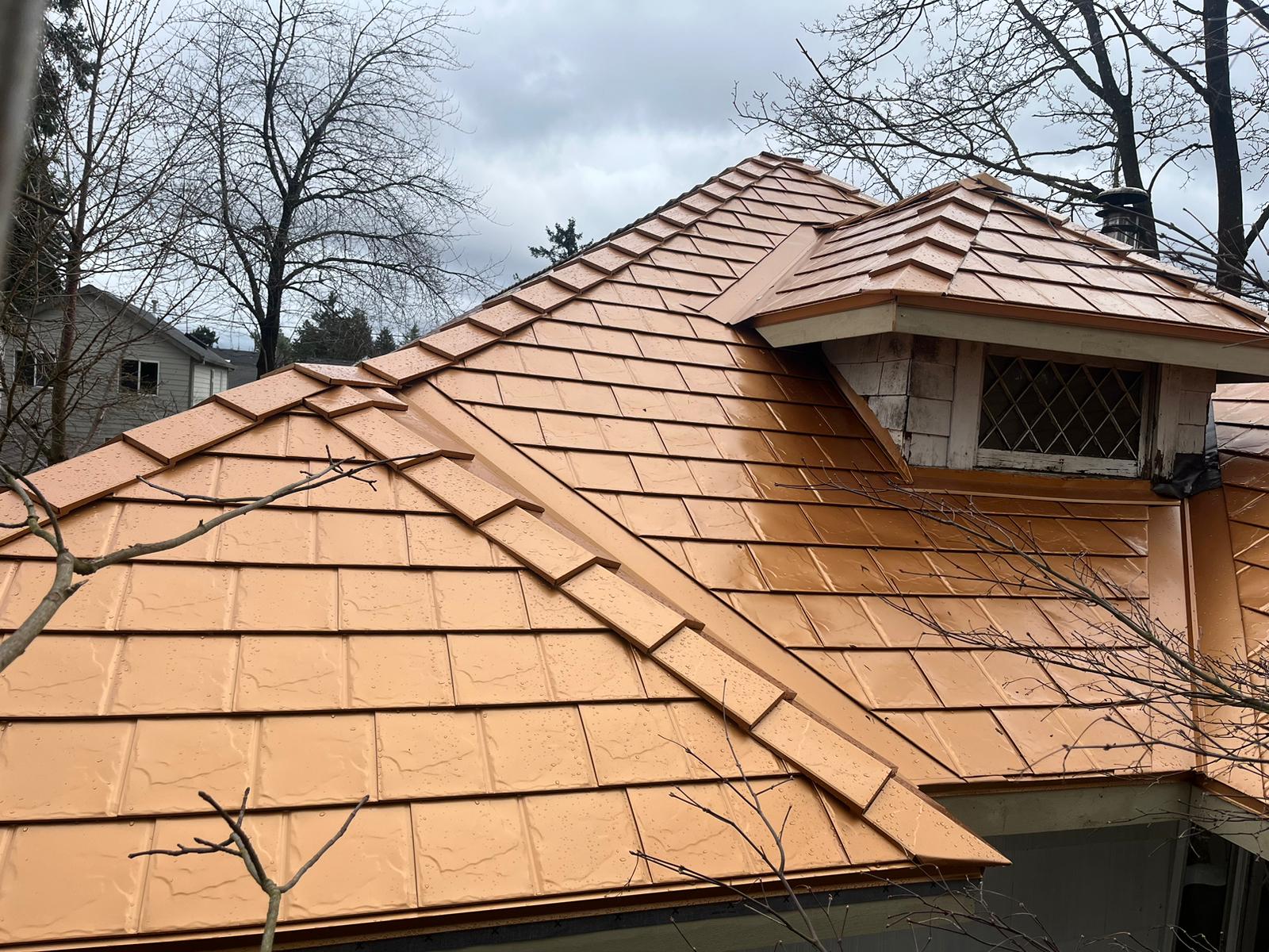 Interlock Aluminum Slate Metal Roofing – Copper Penny | Portland, OR