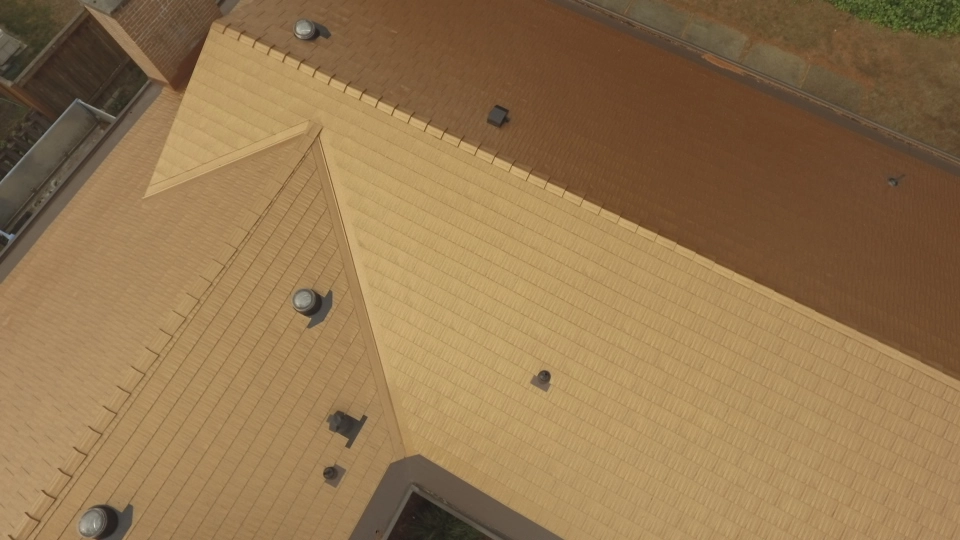 Aged Copper Interlock Cedar Shingle aluminum roof on a modern home with a copper metal roof in Bellevue,, Bellevue, Washington