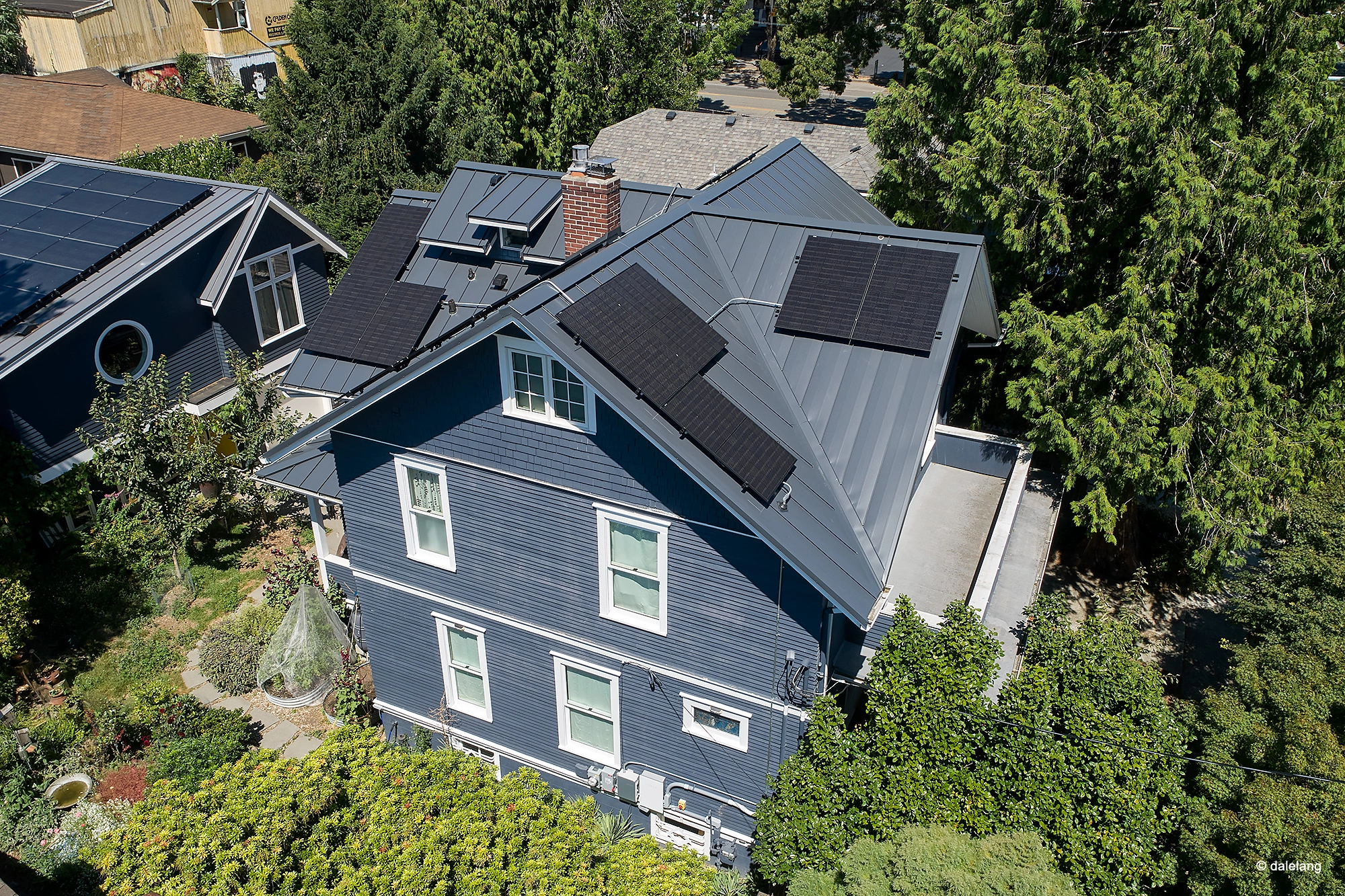 Deep Charcoal Interlock Standing Seam aluminum roof on a Deep Charcoal Interlock Standing Seam metal roof on a, Seattle, Washington