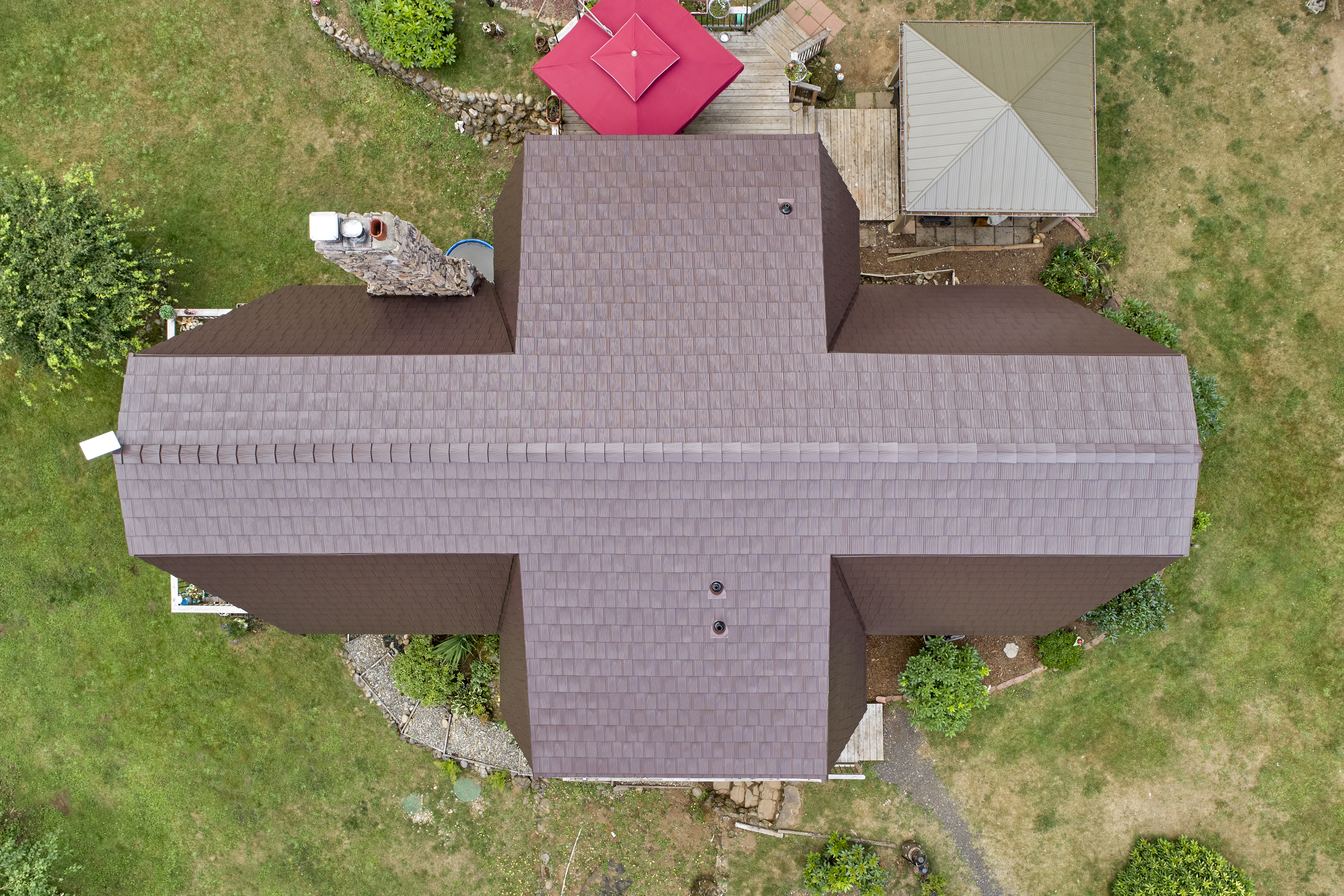 Interlock Aluminum Shake Metal Roofing – Colonial Brown | Yacolt, WA