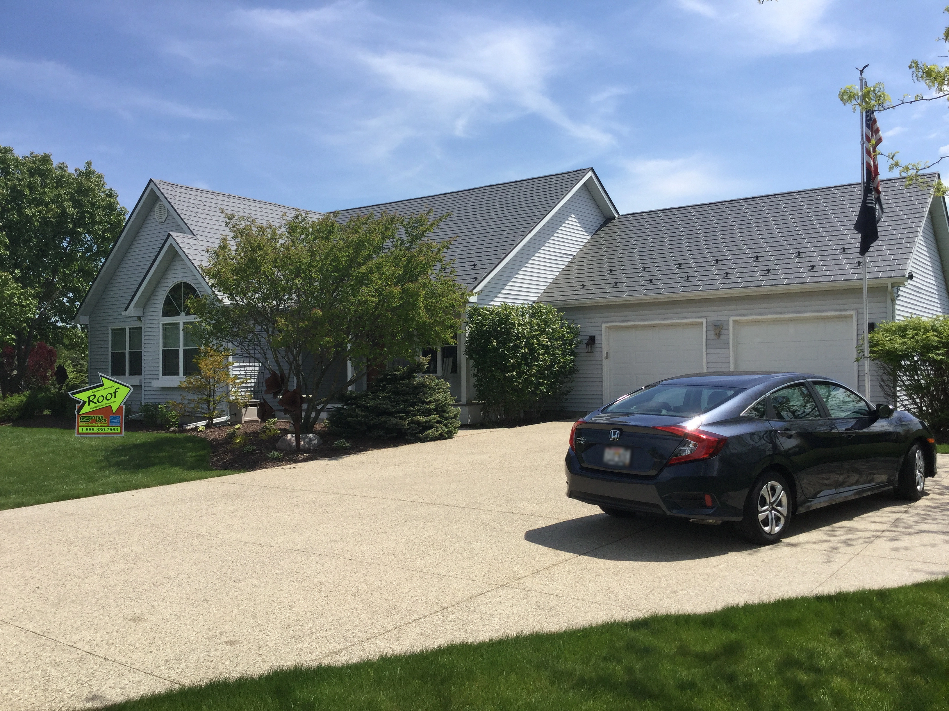 Interlock Aluminum Slate Metal Roofing – Tudor Brown | Burlington, WI (Street view)